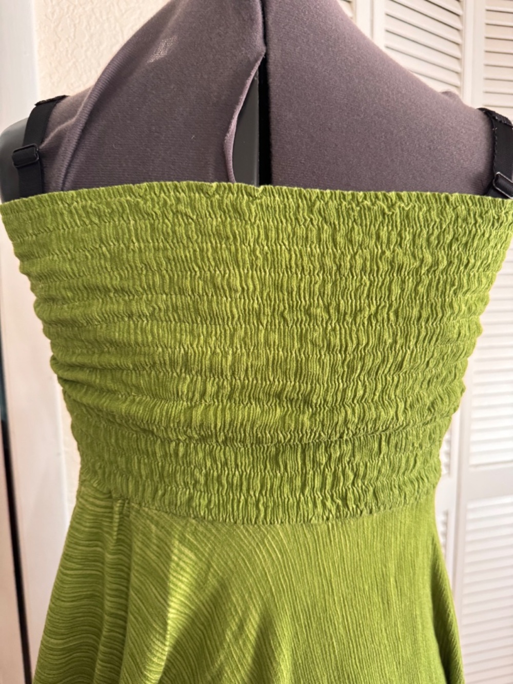 "Lost Island" strapless 100% cotton summer sun dress bright green L/XL - Picture 8 of 16
